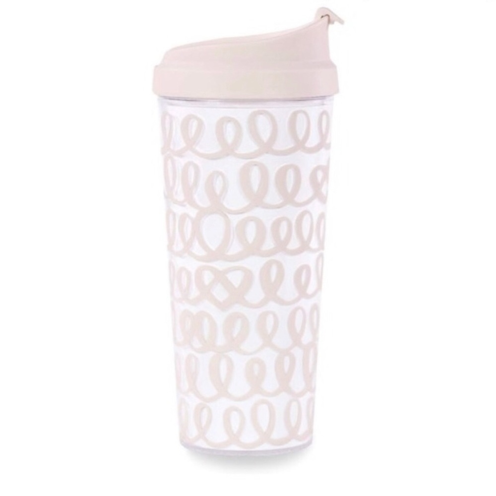 Kate Spade Bridal 16 Ounce Insulated Travel Mug, Thermal Tumbler, Heart Knot